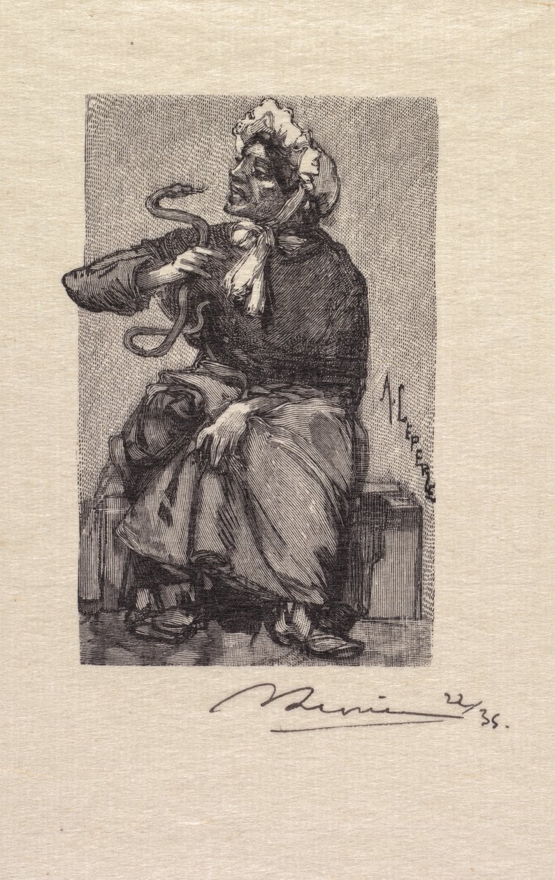 Fontainebleau Ormanı: Yılan Tüccarı by Auguste Louis Lepère