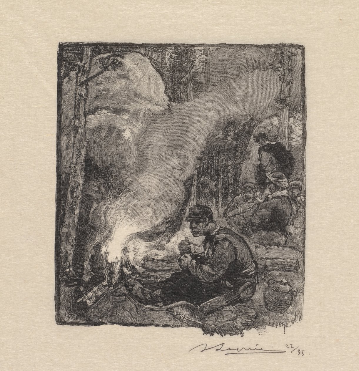 Fontainebleau Ormanı: Oduncuların Yemeği Fontainebleau Ormanı: Oduncuların Yemeği, 1890. by Auguste Louis Lepère