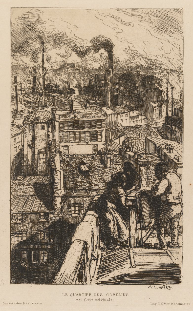 Gazette des Beaux-Arts: Gobelins Mahallesi by Auguste Louis Lepère