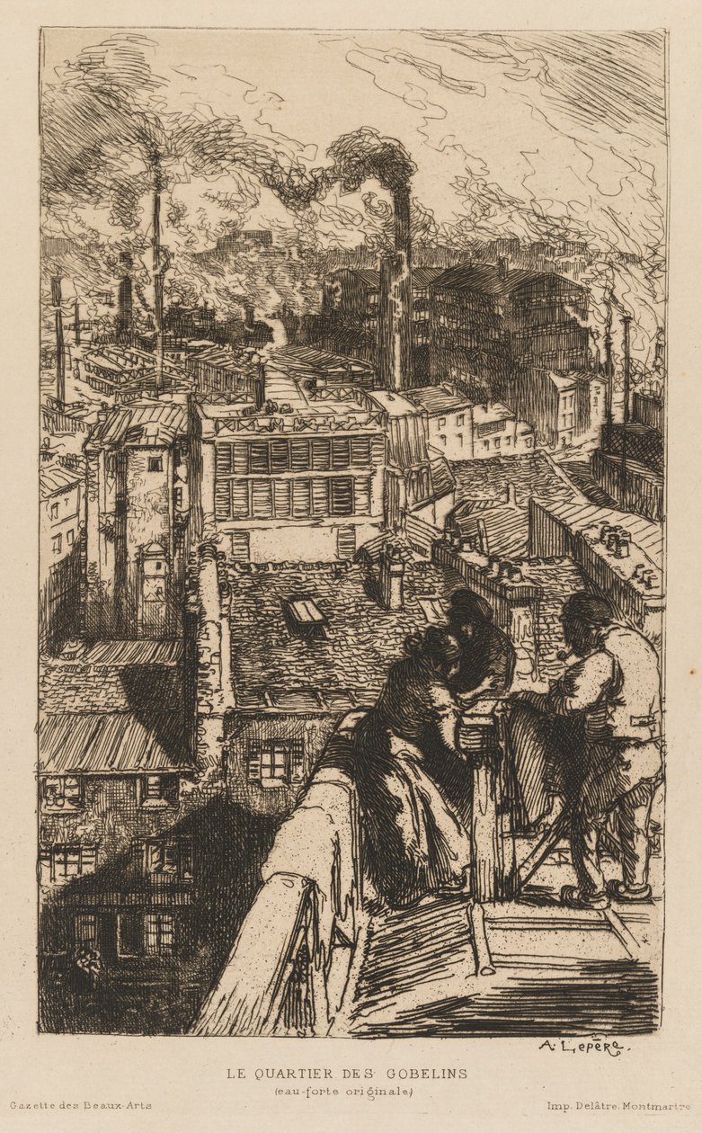 Gazette des Beaux-Arts: Gobelins Mahallesi, 1889. by Auguste Louis Lepère