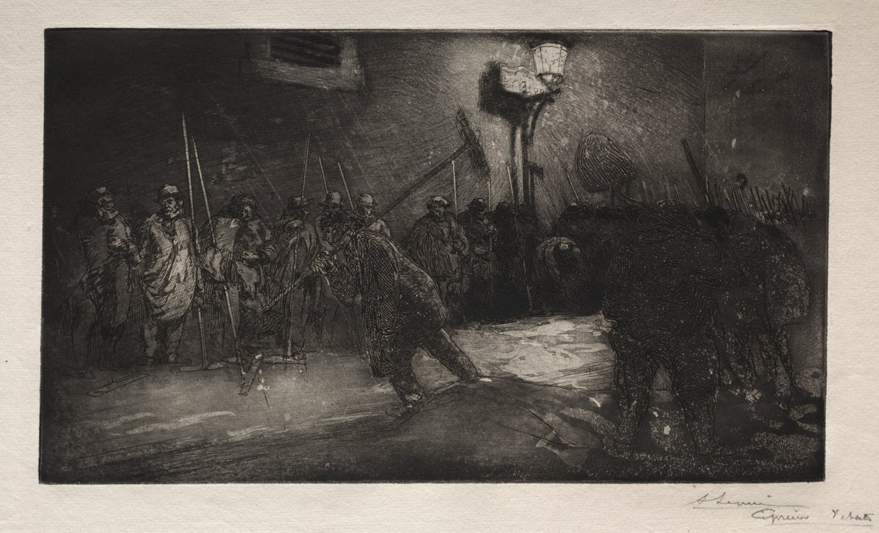 Gecenin Süpürücülerinin Çağrısı, 1890. by Auguste Louis Lepère