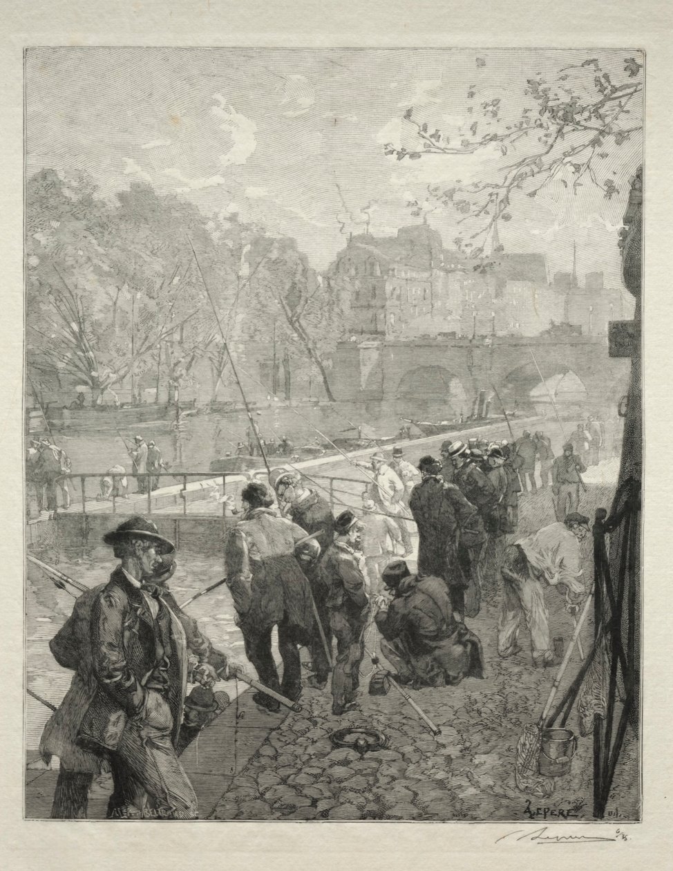 Para Birimi Kilidi. by Auguste Louis Lepère