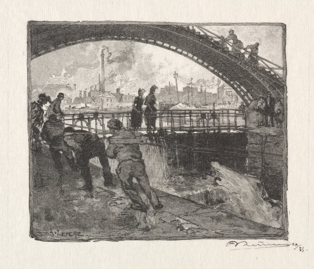 Kanal St. Martin Kilidi by Auguste Louis Lepère