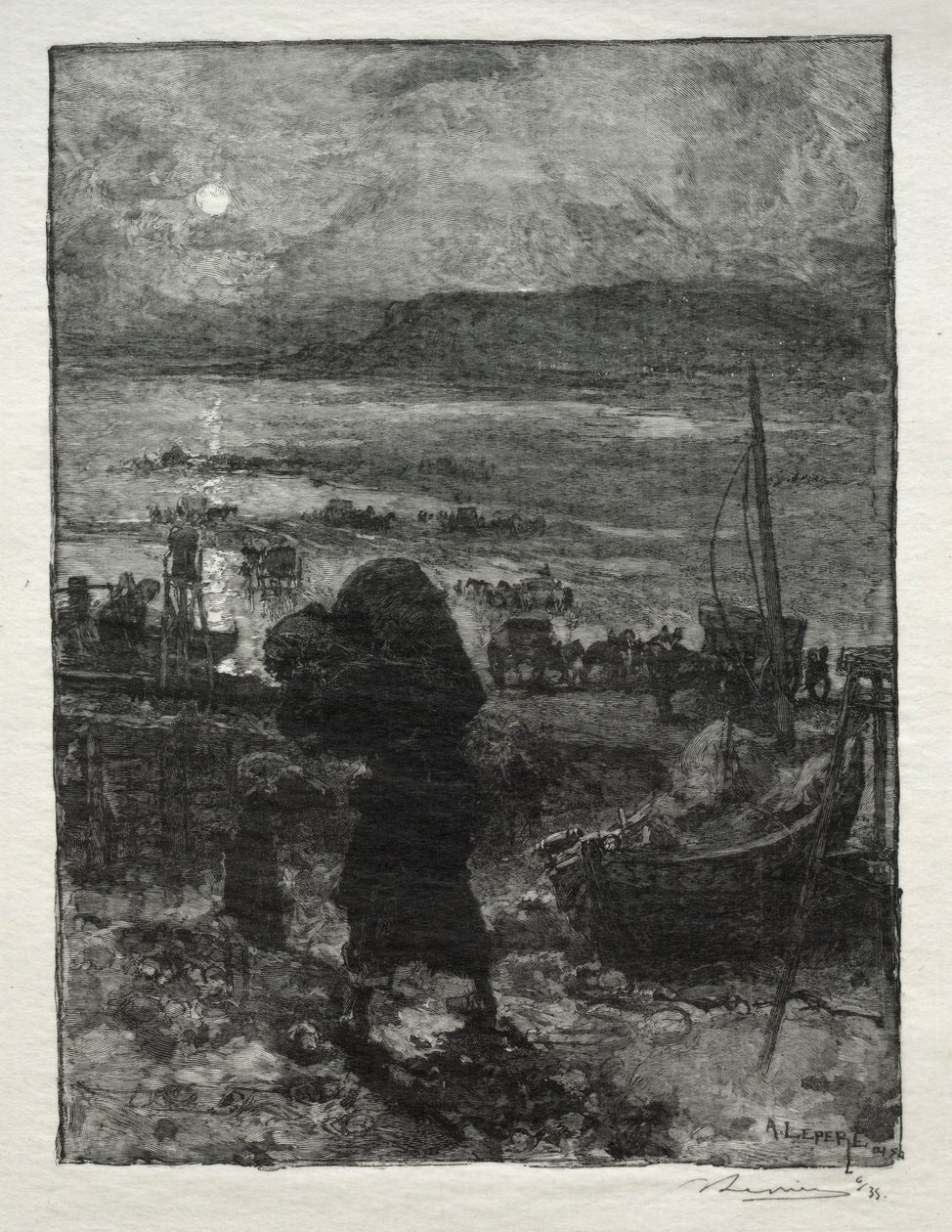 Kum Hasadı. by Auguste Louis Lepère