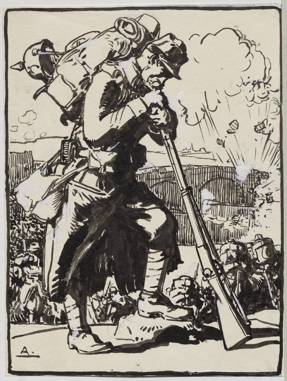 Charleroi'den Sonra Geri Çekilme... by Auguste Louis Lepère