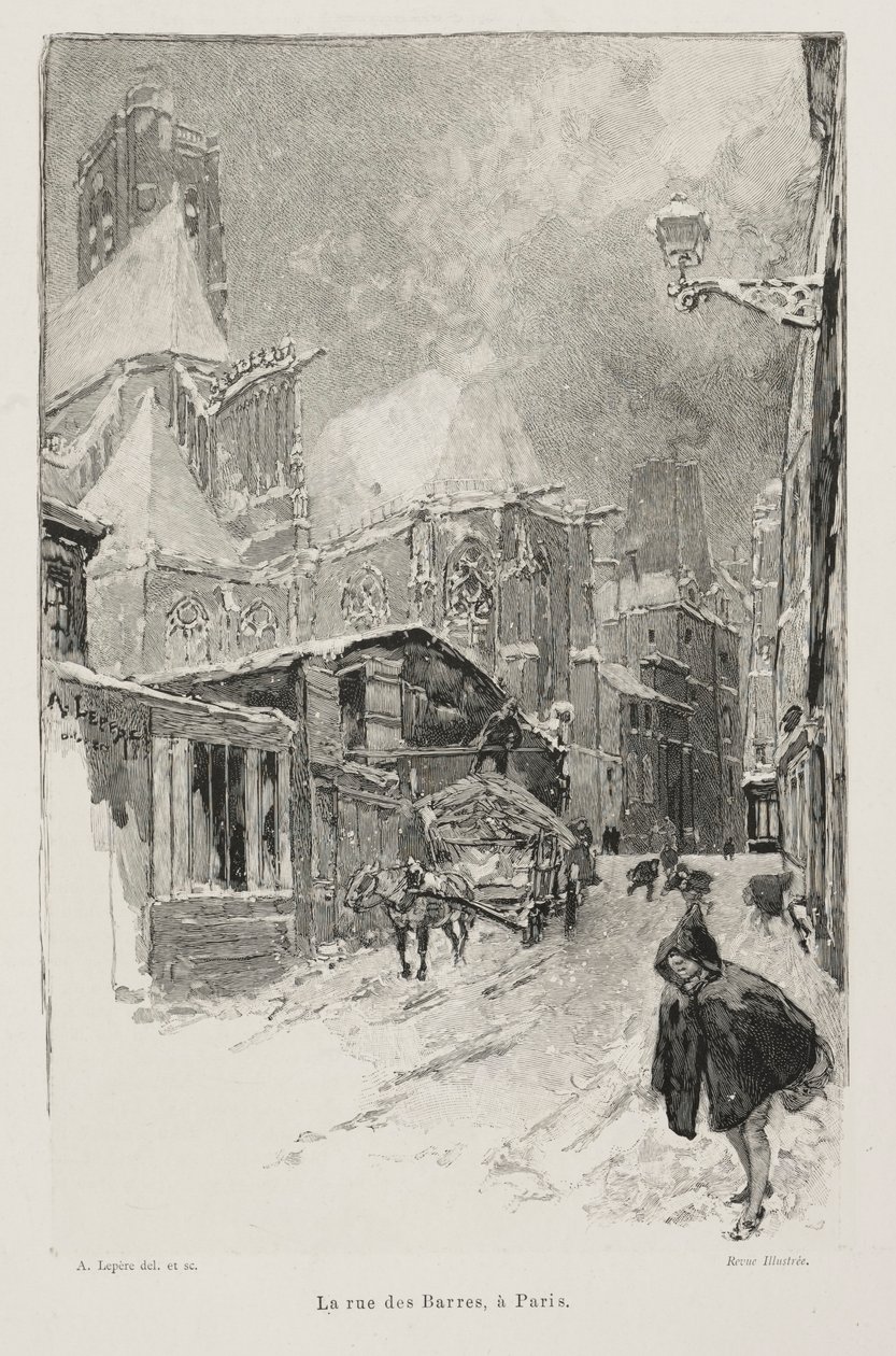 Rue des Barres, Paris by Auguste Louis Lepère