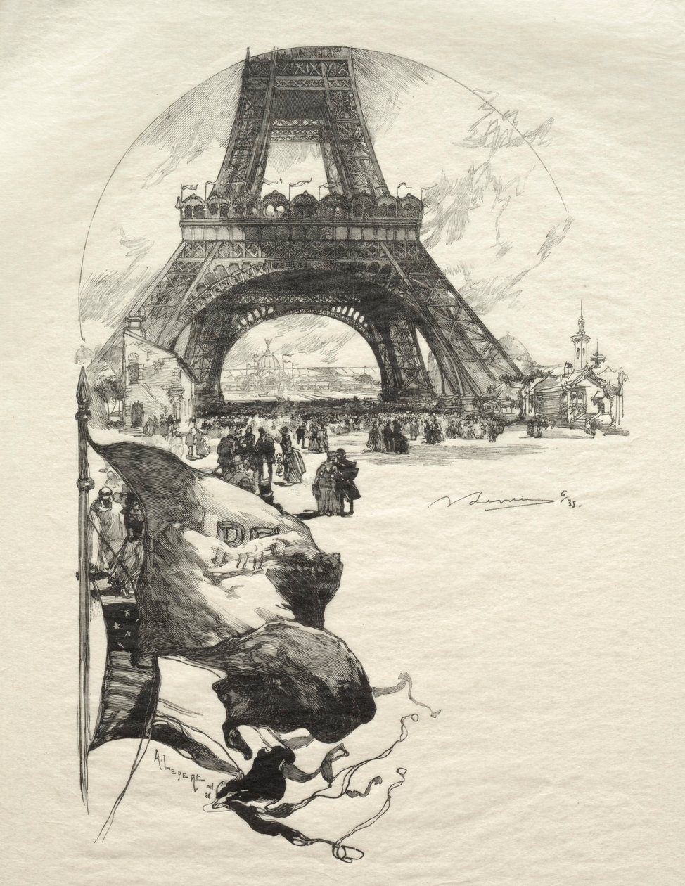 Eyfel Kulesi. by Auguste Louis Lepère