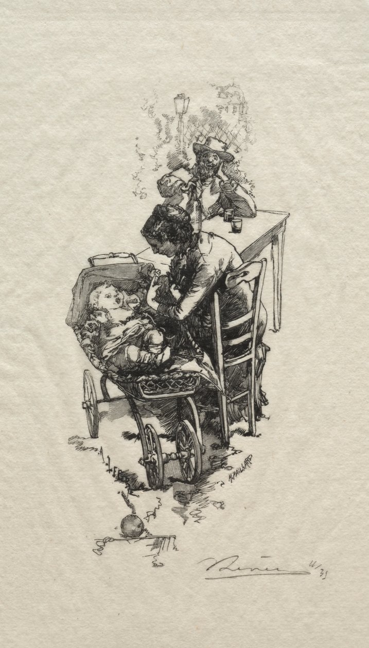 beşikteki kadın by Auguste Louis Lepère