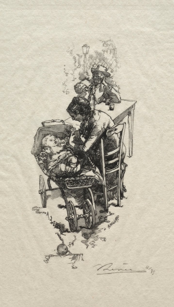 Beşikteki kadın. by Auguste Louis Lepère