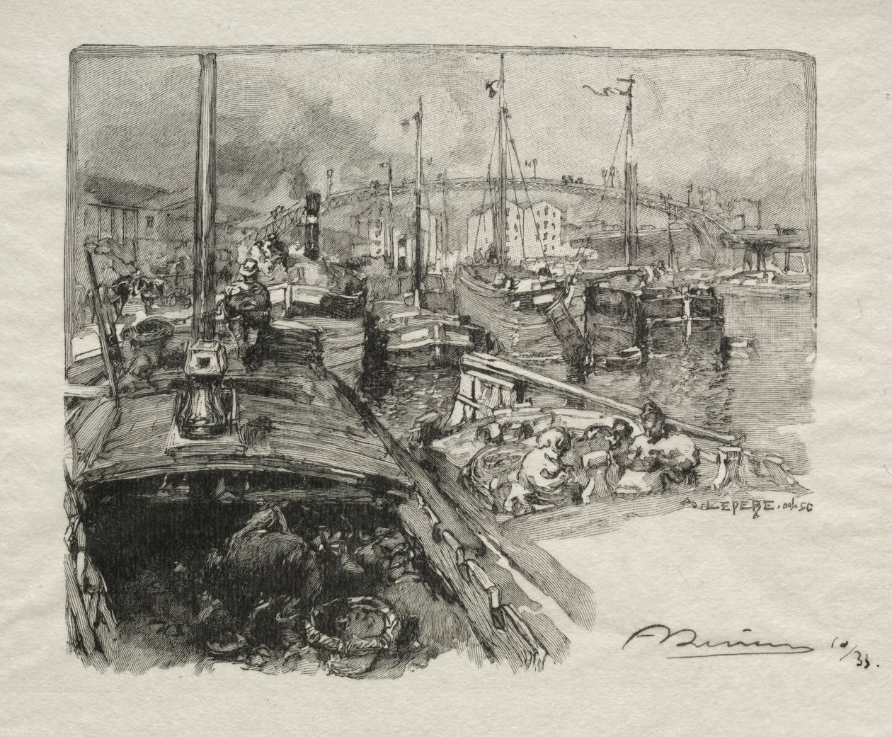 Bassin de la Villette by Auguste Louis Lepère