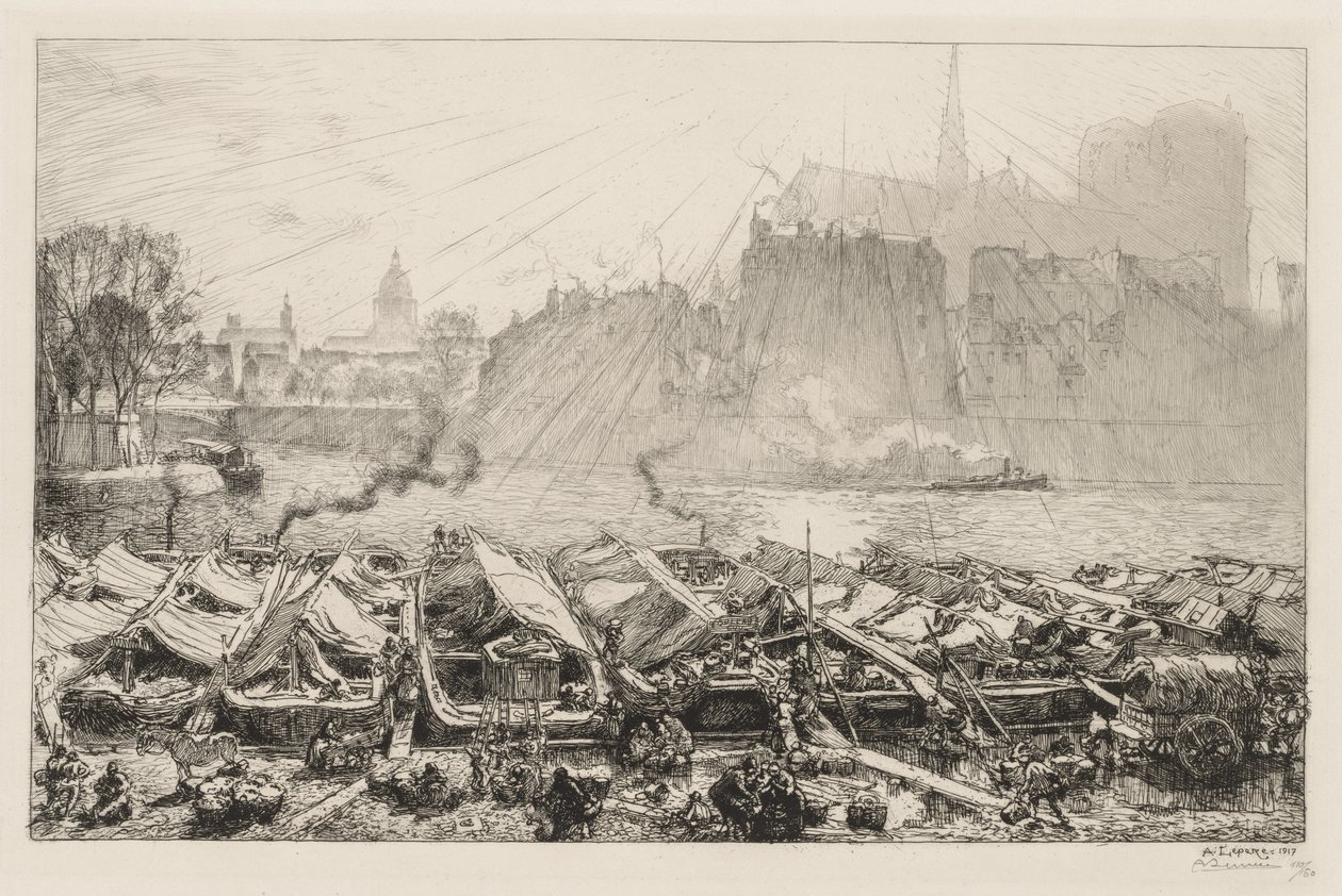Büyük Elma Pazarı, 1917. by Auguste Louis Lepère