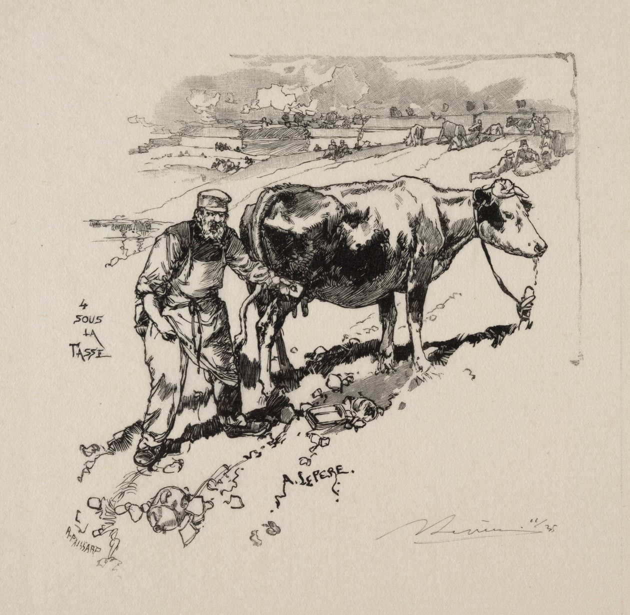 Süt Tüccarı. by Auguste Louis Lepère