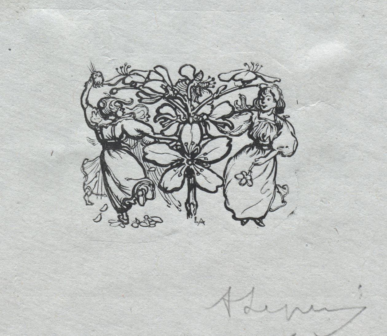 Paris Almanak, 1897: Kuyruk parçası, Bahar by Auguste Louis Lepère