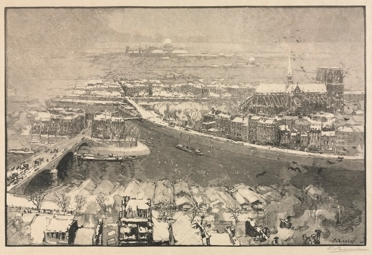 Kar altında Paris by Auguste Louis Lepère