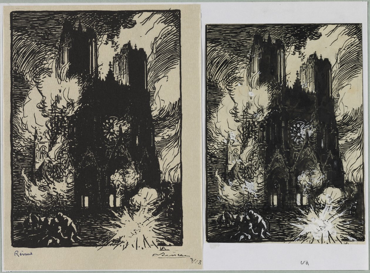 Reims, 1914. by Auguste Louis Lepère