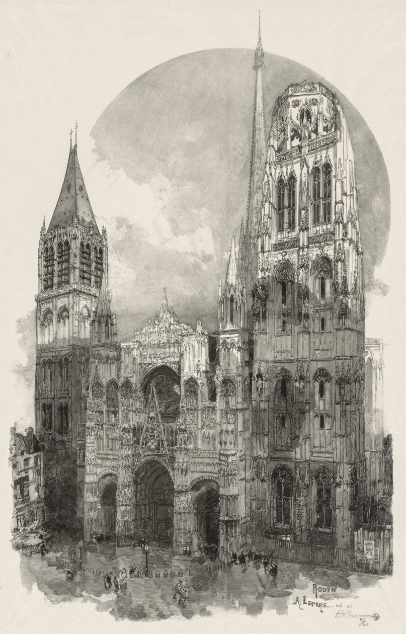 Resimli Rouen: Rouen Katedrali by Auguste Louis Lepère