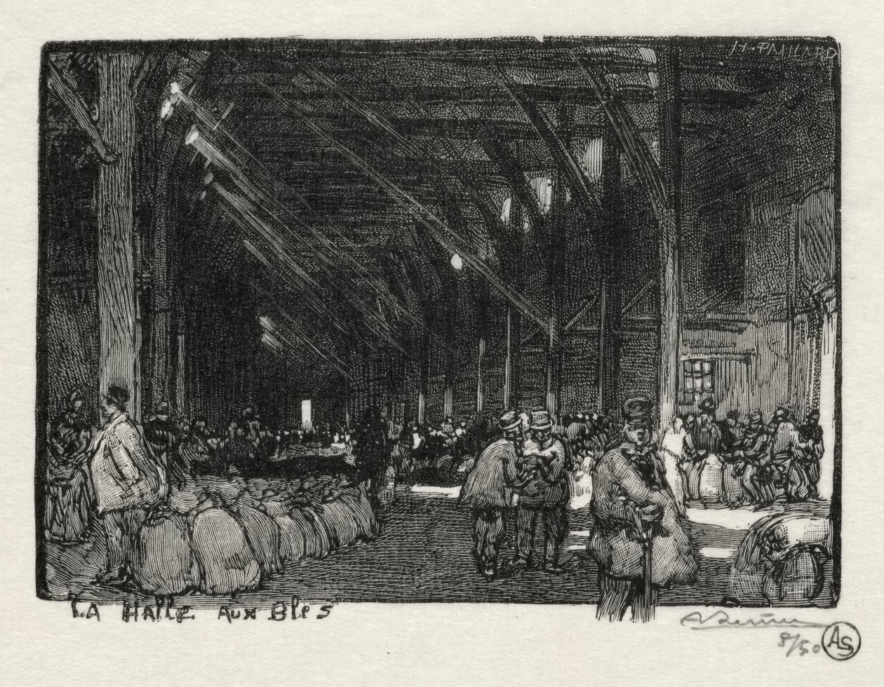 Resimli Rouen: Halle aux Bles by Auguste Louis Lepère