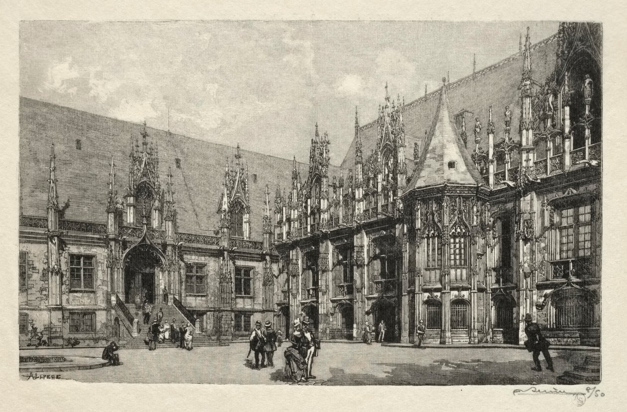 Resimli Rouen: Adalet Sarayı, 1896. by Auguste Louis Lepère