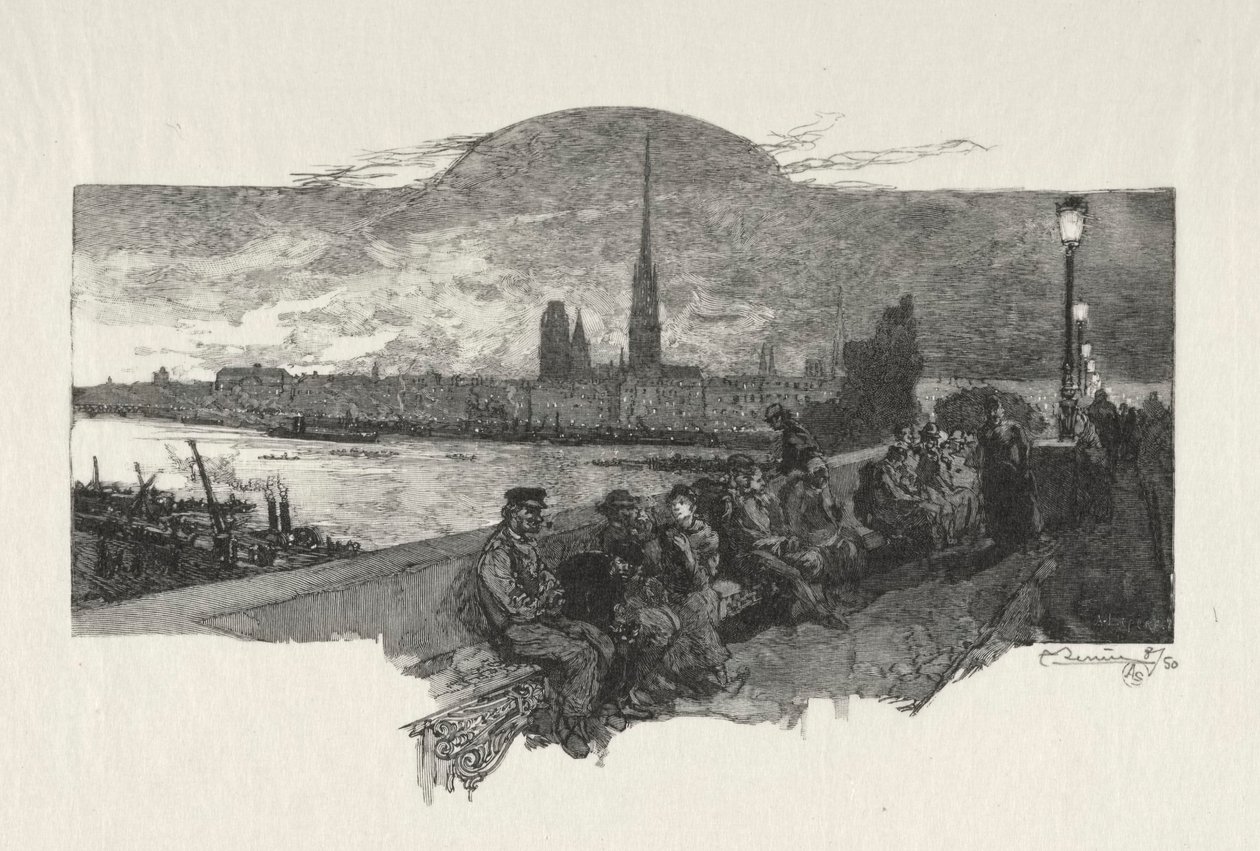 Resimli Rouen: Taşlar Köprüsü, 1896. by Auguste Louis Lepère