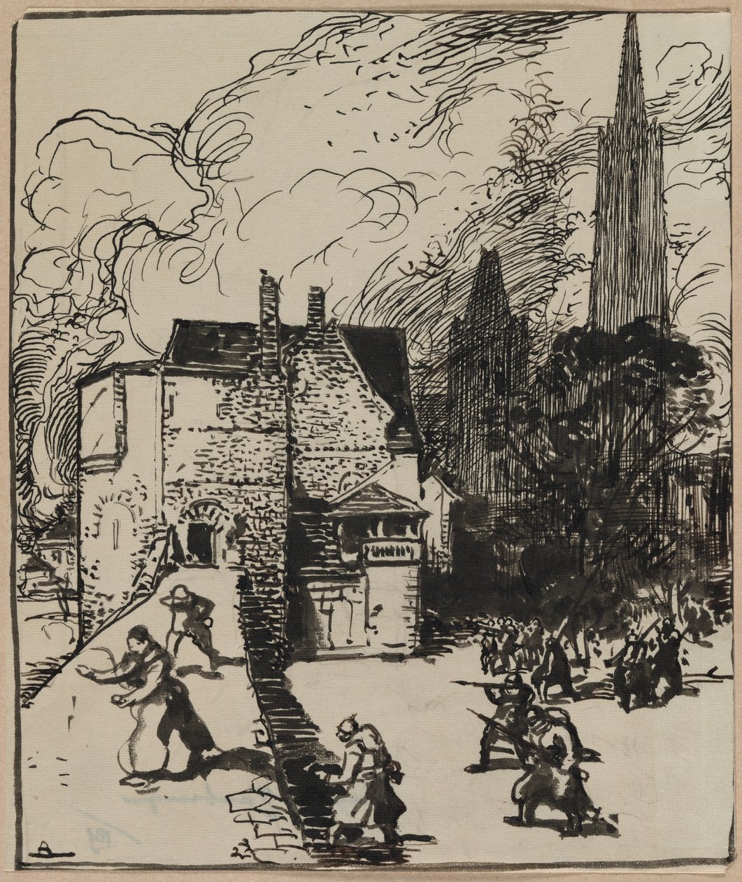 Maubeuges Kuşatması by Auguste Louis Lepère