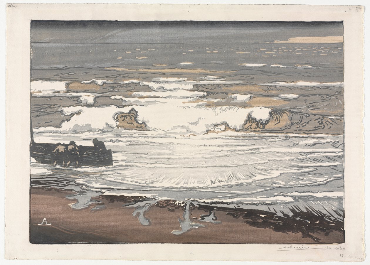 Breaking Waves, Eylül 1901, 1901. by Auguste Louis Lepère