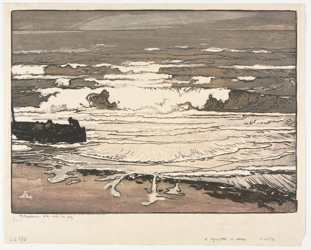 Breaking Waves, Eylül 1901, 1901. by Auguste Louis Lepère