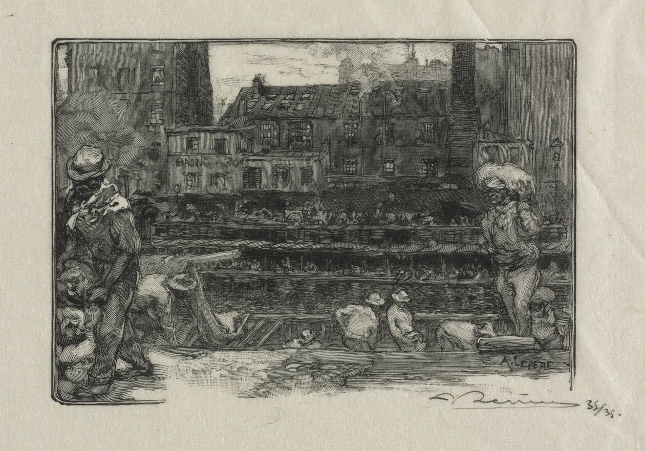 Alçı Kanalının Boşaltıcıları St. Martin, 1890. by Auguste Louis Lepère