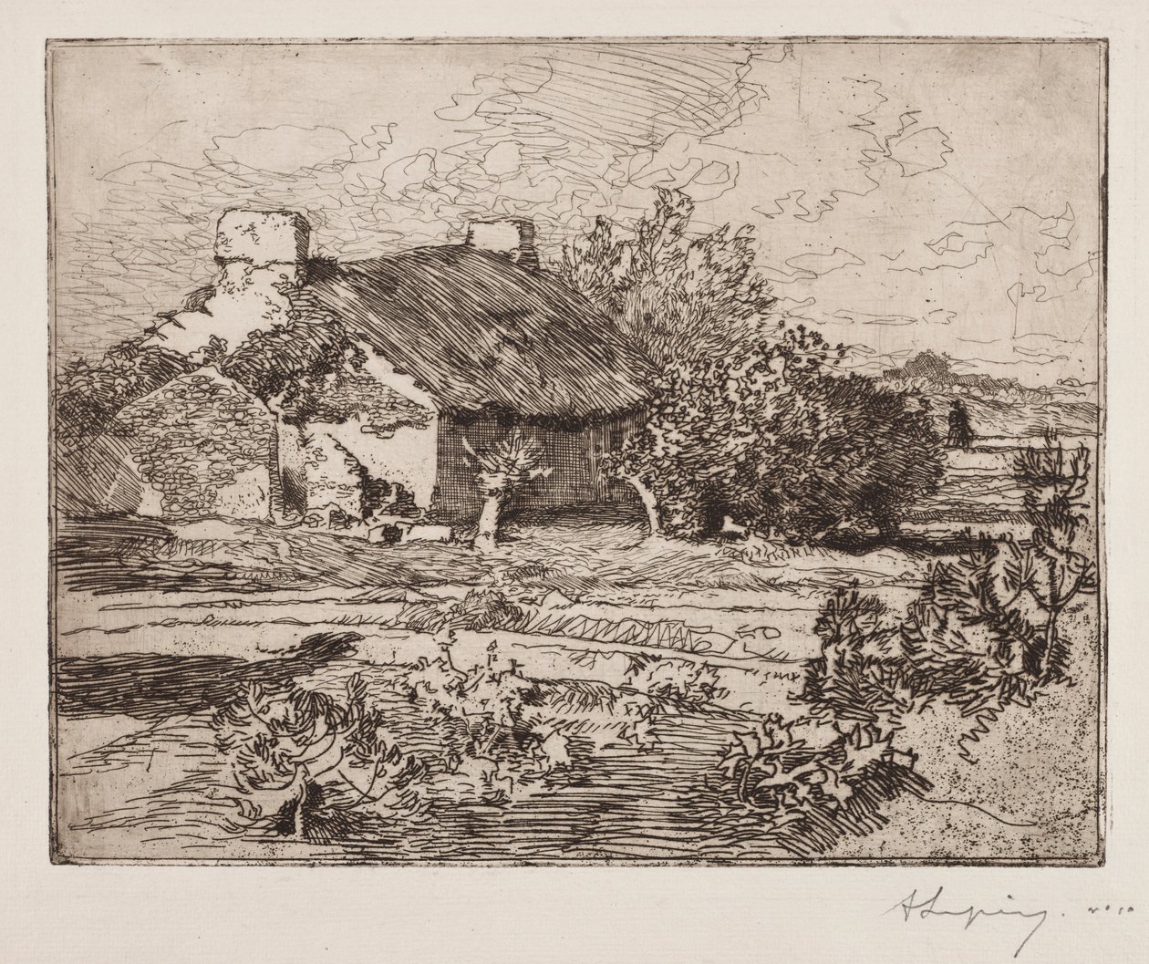 Eski Bourrine, Marais Evi, Vendée by Auguste Louis Lepère