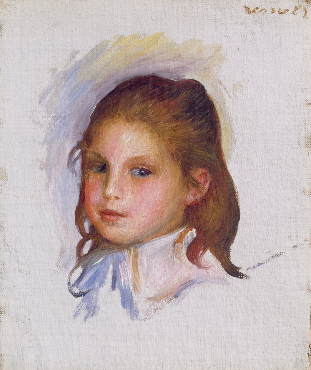Kahverengi saçlı çocuk by Auguste Renoir