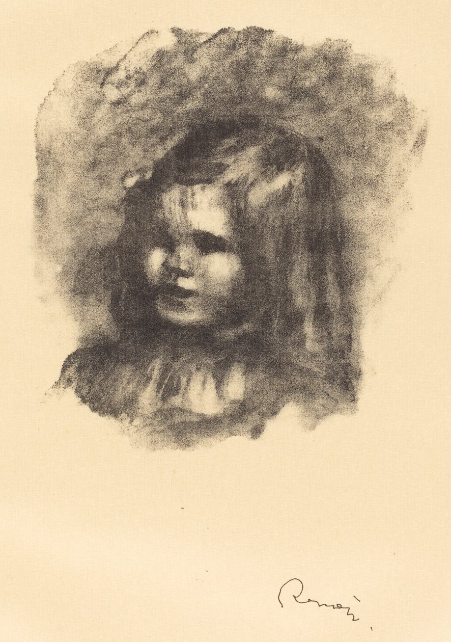 Claude Renoir, sola döndü by Auguste Renoir