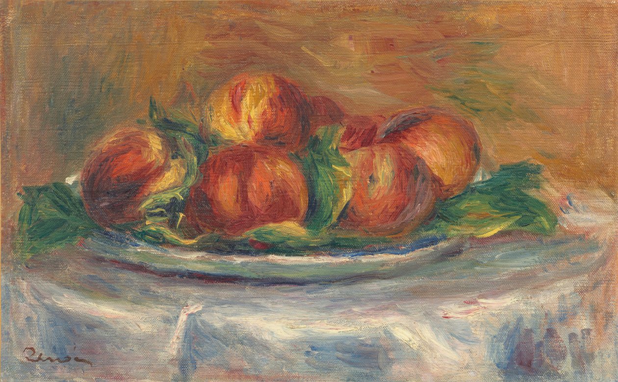 Bir tabakta şeftali by Auguste Renoir