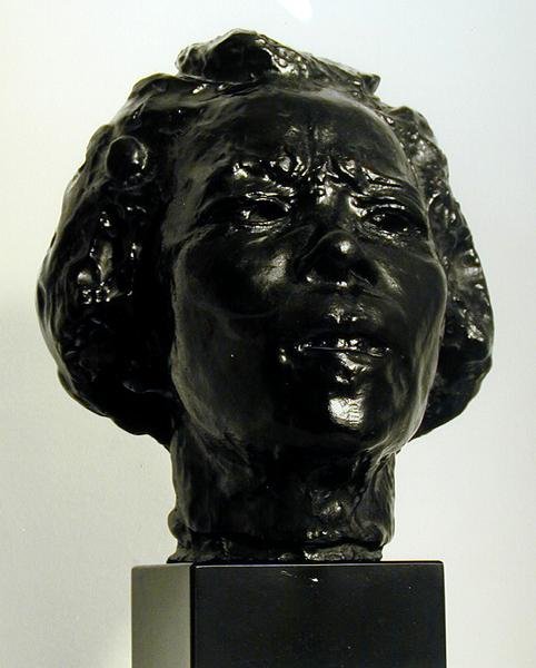 Hanako (bronz) (s/b fotoğraf) by Auguste Rodin