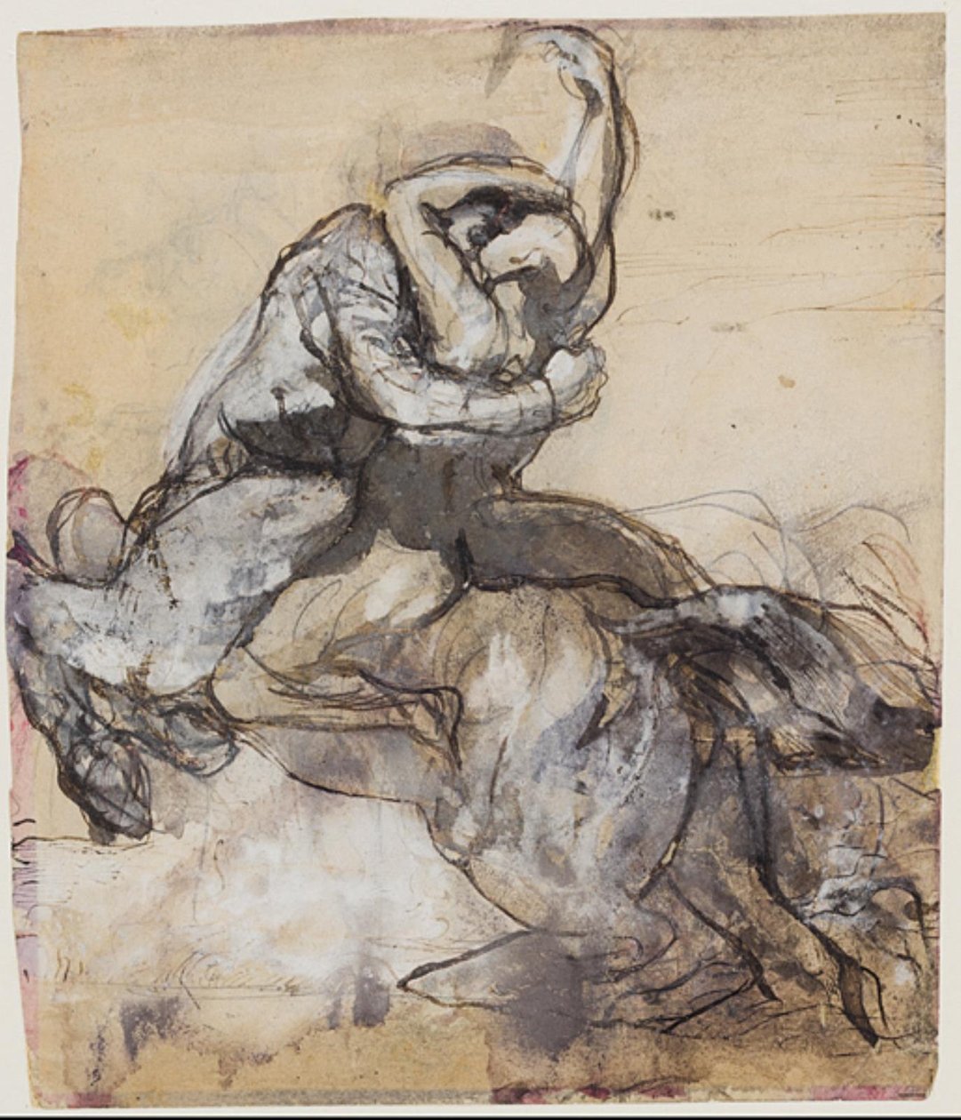 Centaur genç bir adamı kaçırıyor by Auguste Rodin