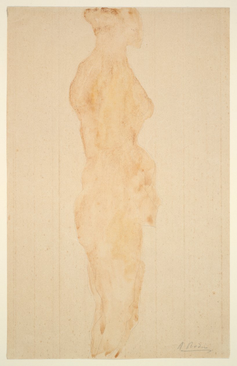 Çıplak Ayakta, Yan Görünüm by Auguste Rodin