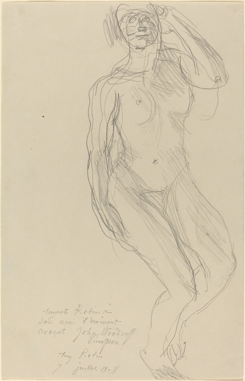 Oturan Kadın Çıplak İleriye Bakmak by Auguste Rodin