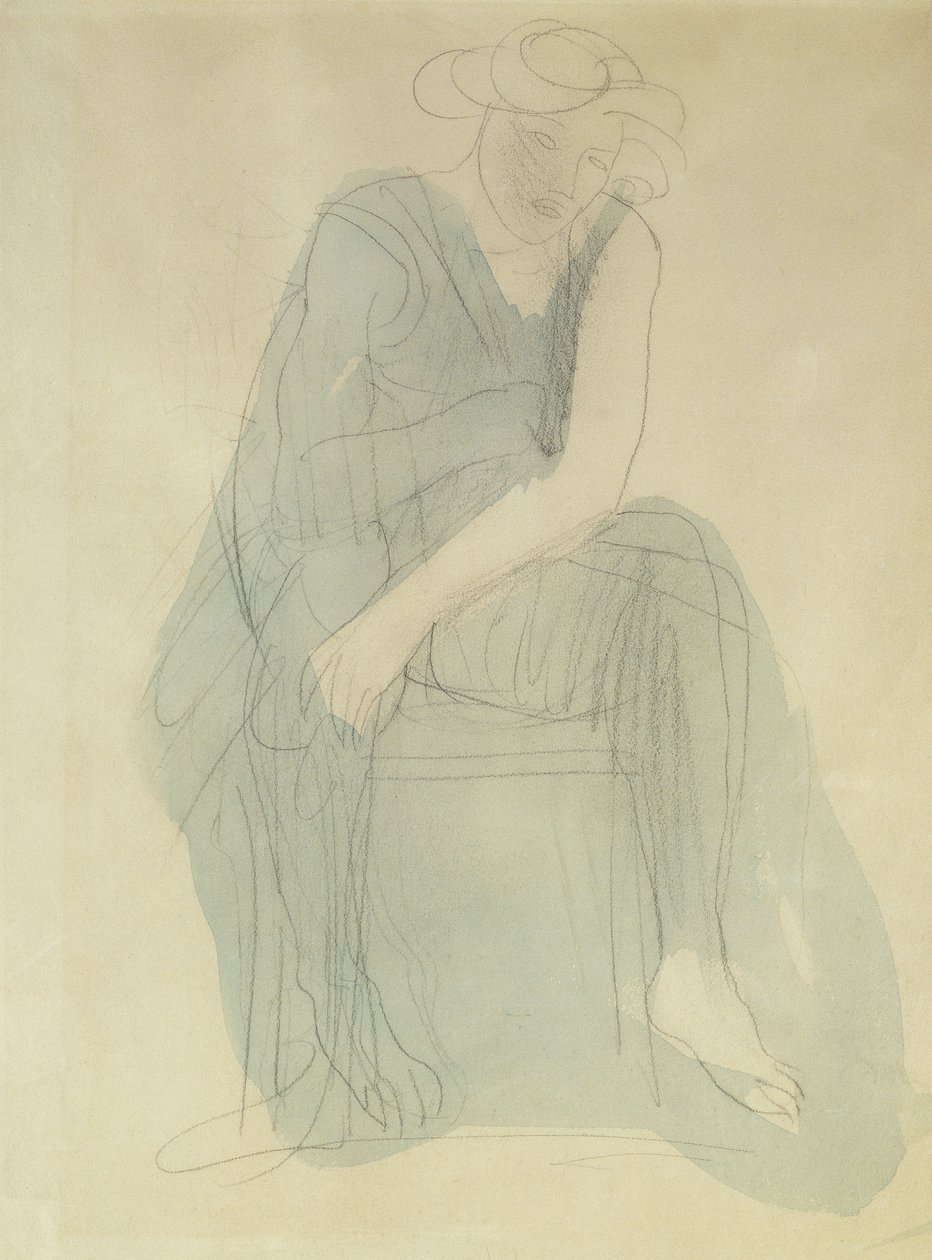 Oturan Kadın; kadın Assise, by Auguste Rodin