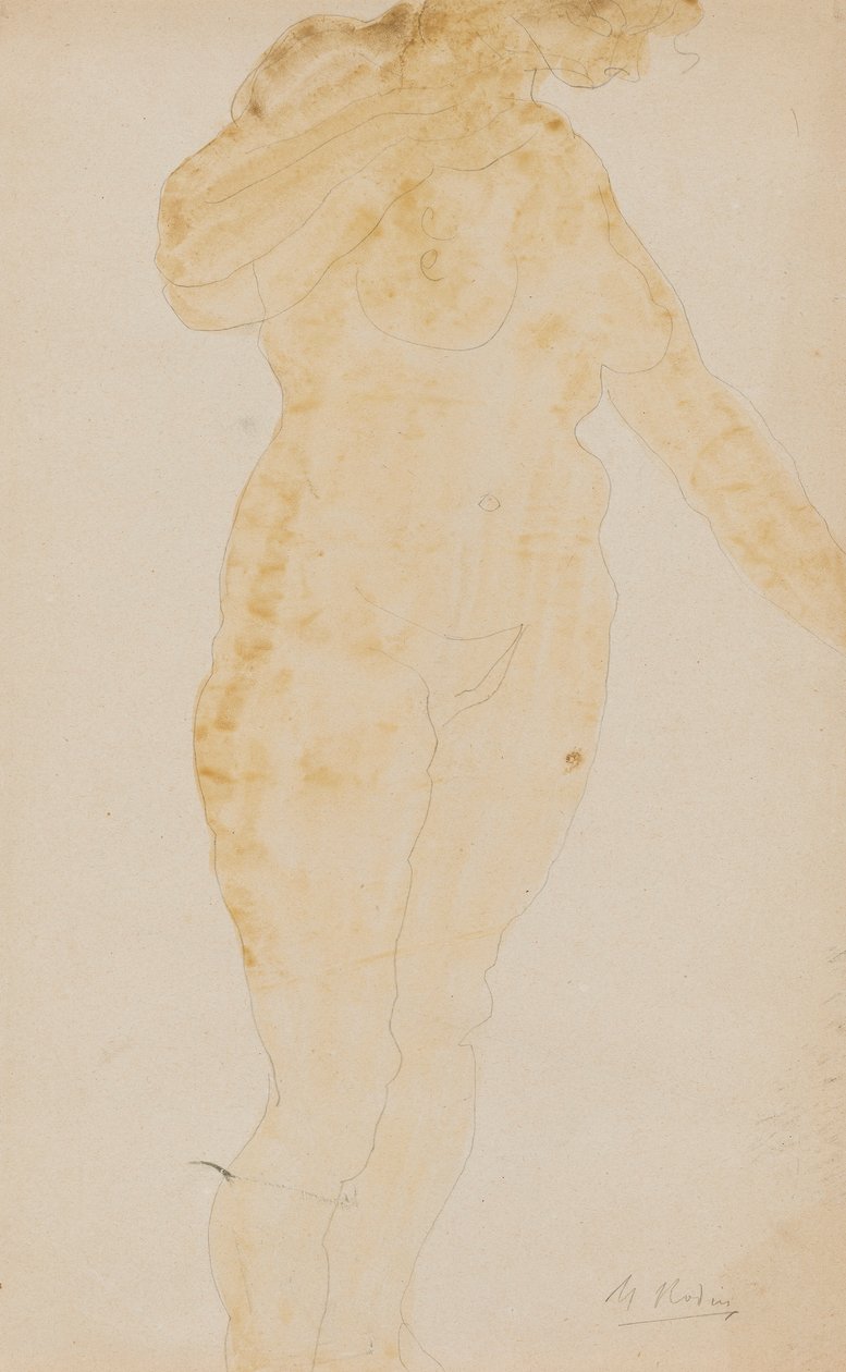 Ayakta Çıplak Kadın, Sol Kol Uzatılmış by Auguste Rodin