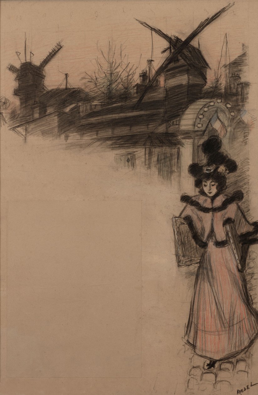 Moulin de la Galette Çalışması, 1896. by Auguste Roedel