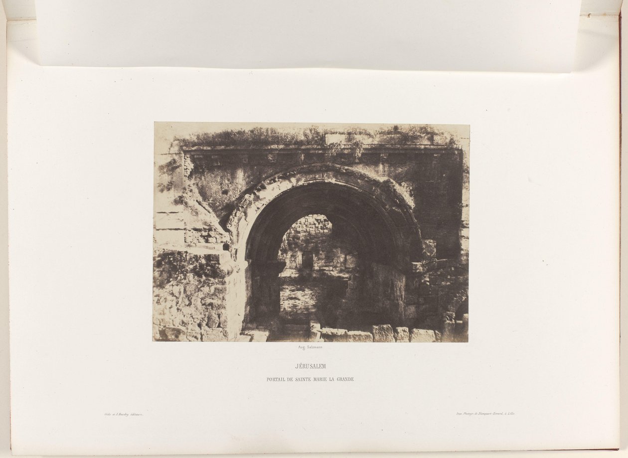 Latinlerin Aziz Meryem Kilisesi Kemeri, Kudüs Kudüs. Portail de Sainte Marie la Grande (nesne üzerindeki başlık) by Auguste Salzmann