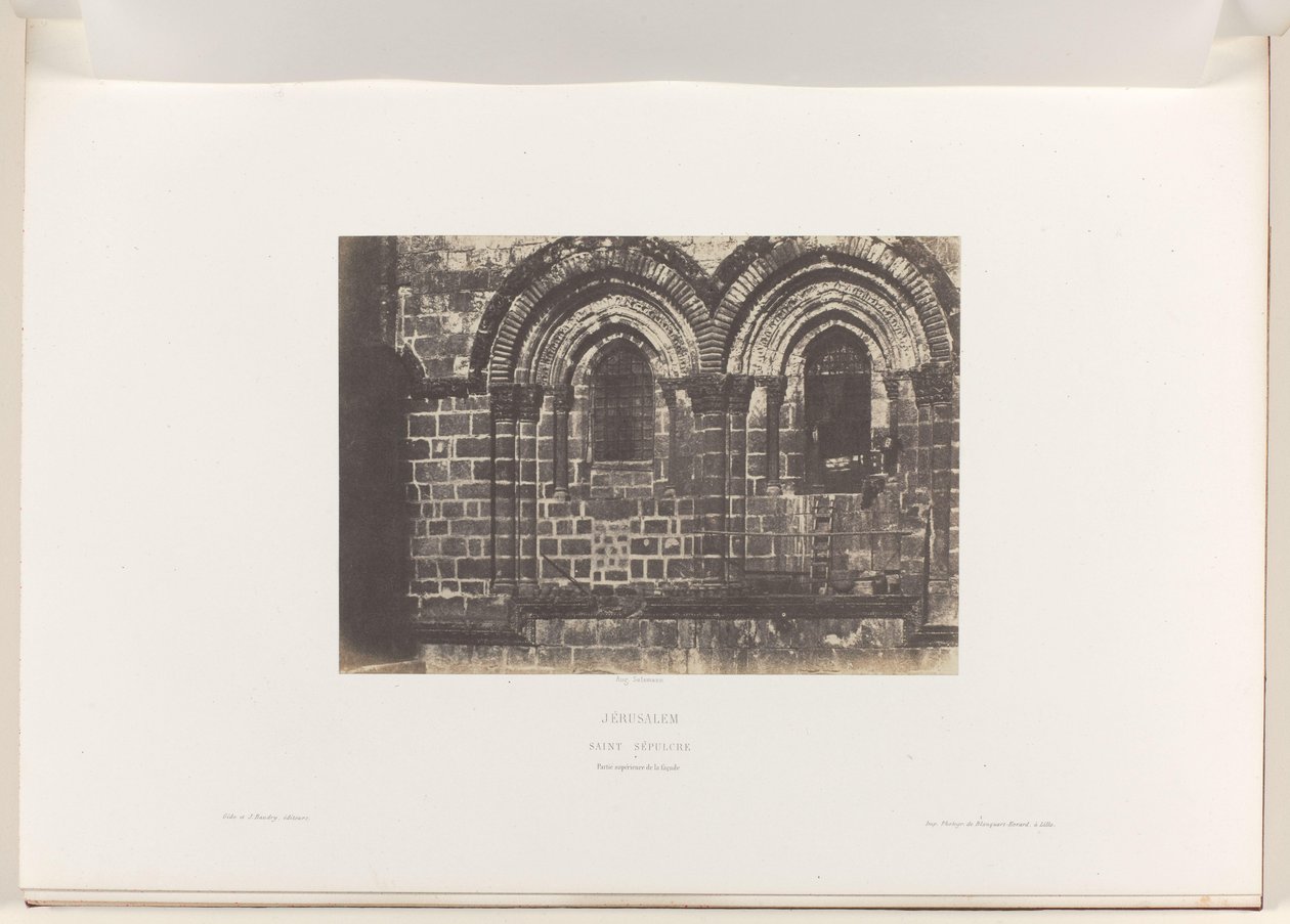 Kudüs Kudüs'teki Kutsal Kabir Kilisesi'nin cephesinin detayı. Aziz Sepulcre. Partie superieure de la cephe (nesne üzerindeki başlık) by Auguste Salzmann