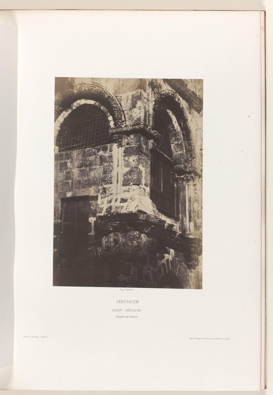 Kapel van de Heilig Grafkerk, Jeruzalem Kudüs. Kutsal Kabir. Calvary Şapeli (nesne üzerindeki başlık) by Auguste Salzmann
