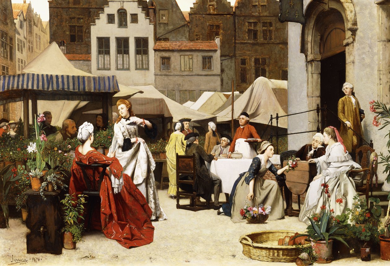 Çiçek Pazarı, 1870 by Auguste Serrure