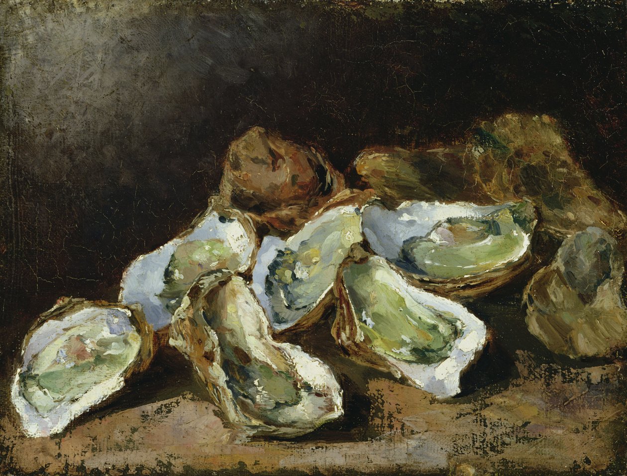 İstiridye ile Natürmort (tuval üzerine yağlıboya) by Auguste Theodule Ribot