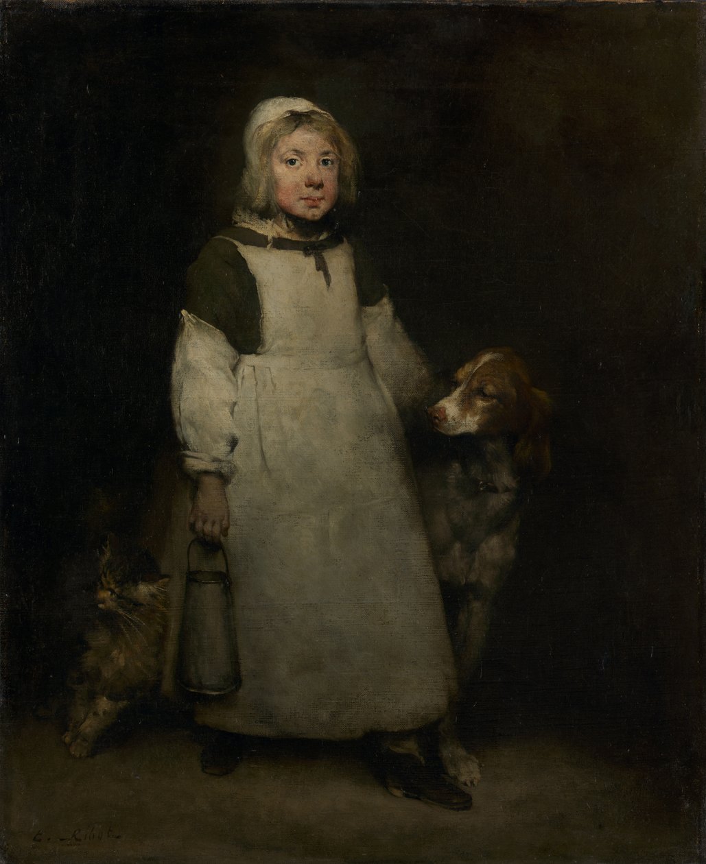 Küçük Sütçü Kız, 1865 dolayları by Auguste Theodule Ribot