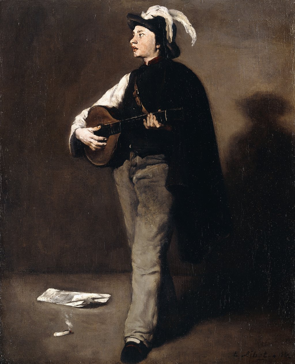 Mandolin Çalan, 1862 by Auguste Theodule Ribot