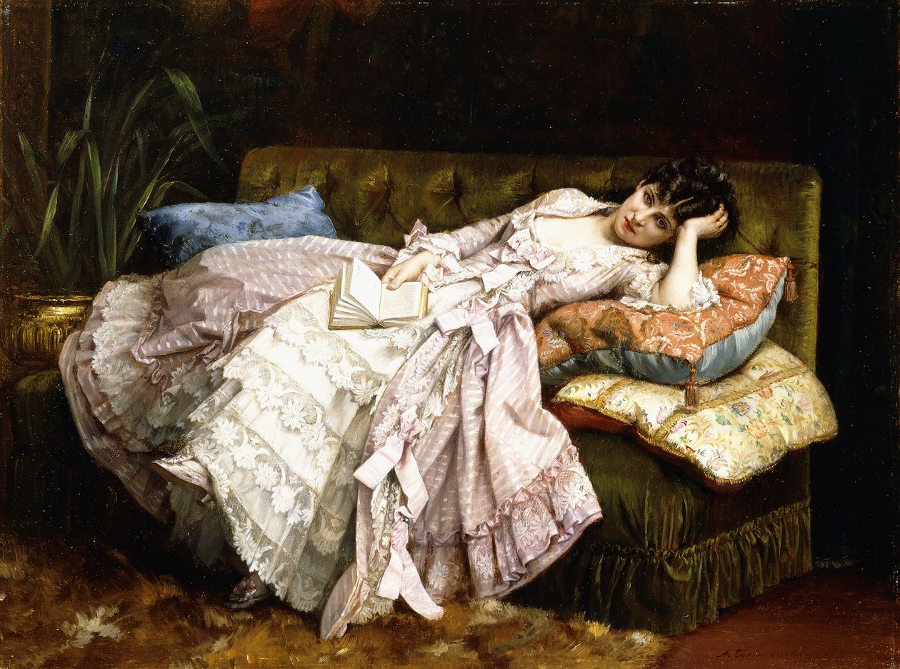 Yatan Güzel, 1877 by Auguste Toulmouche