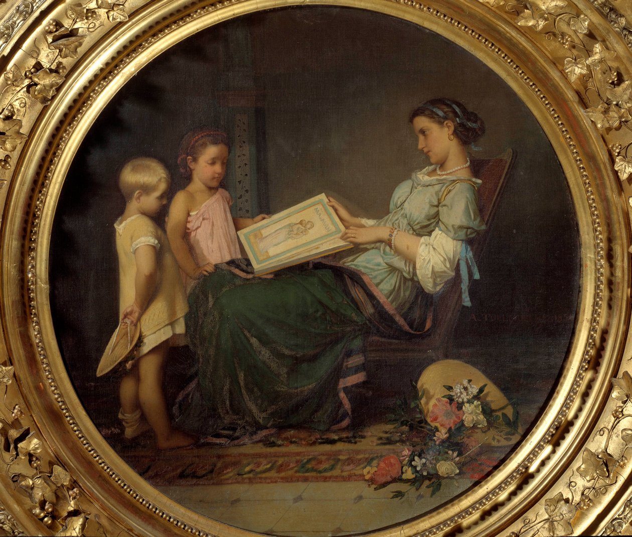 Okuma dersi Resim, Auguste Toulmouche (1829-1890) 1854 Paris, Orsay Müzesi by Auguste Toulmouche