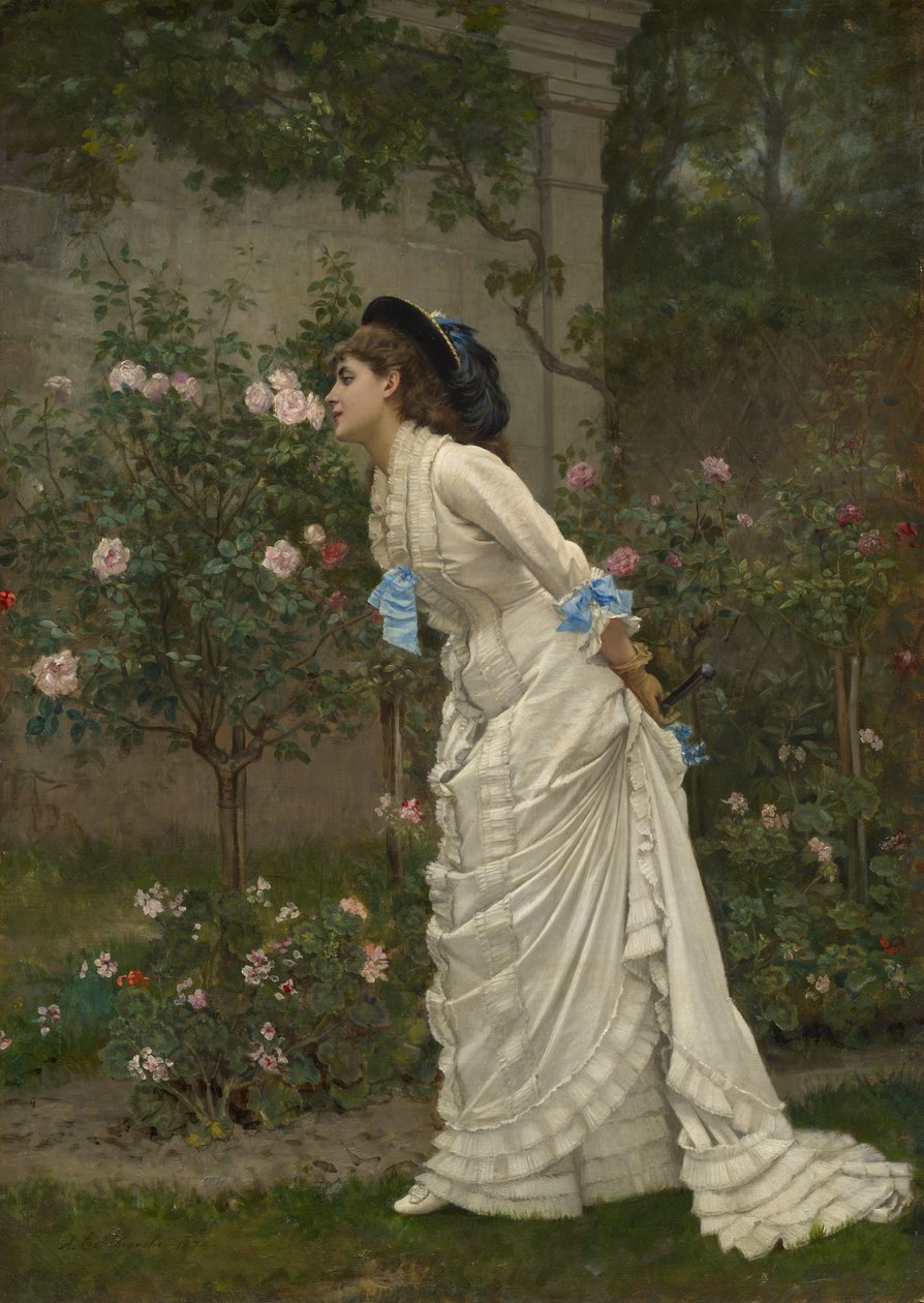 Kadın ve Güller, 1879 by Auguste Toulmouche