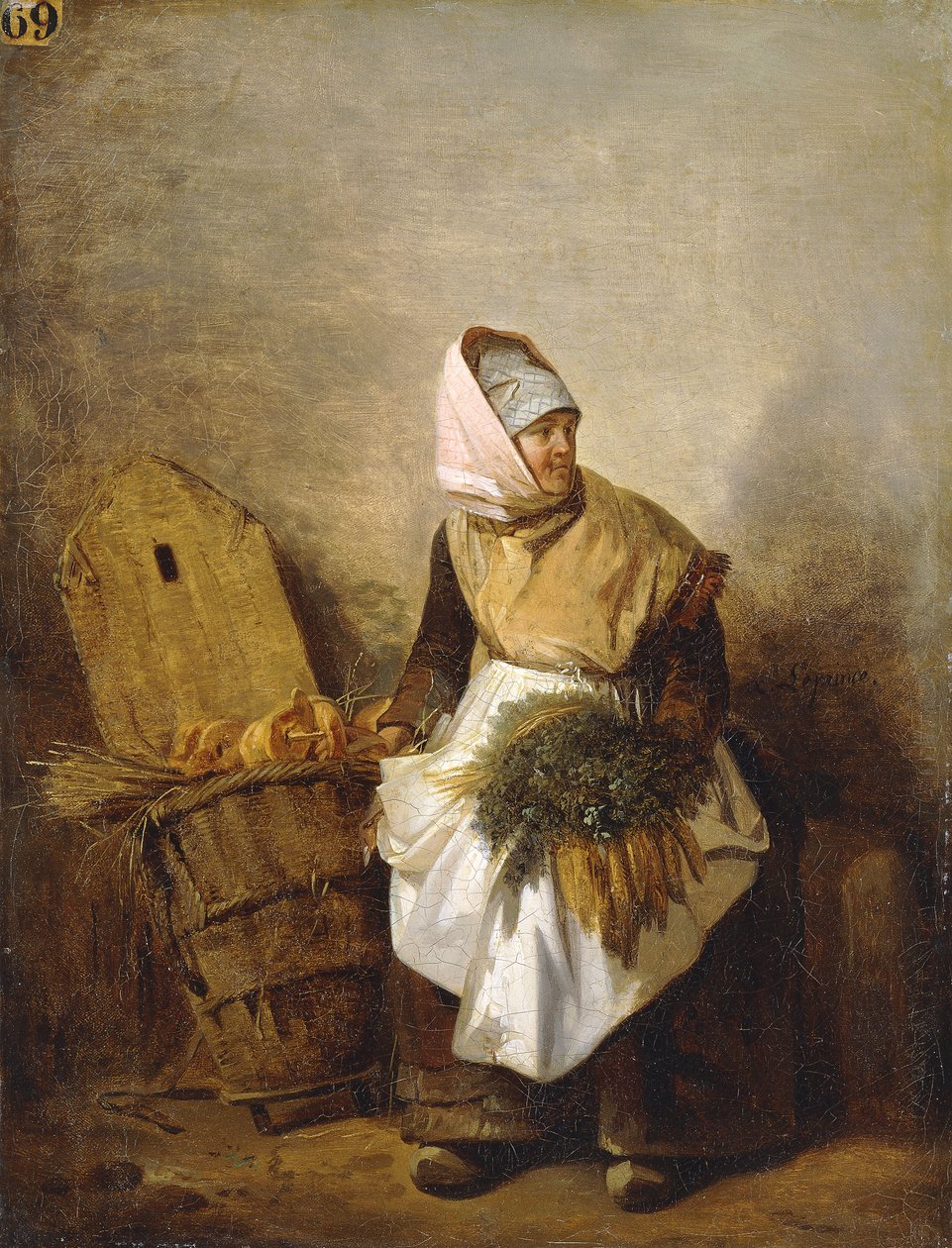 Sebzeli Ekmekli Köylü Kadın, by Auguste Xavier Leprince