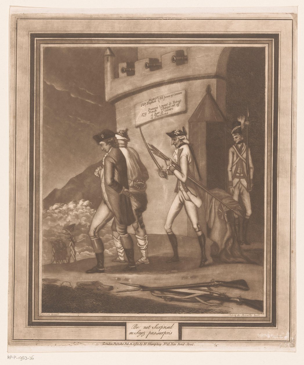 Kulede iki mahkumla askerler Şaşırmayın/ ne soyez pas surpris (nesnedeki başlık) by Auguste de Bouillé